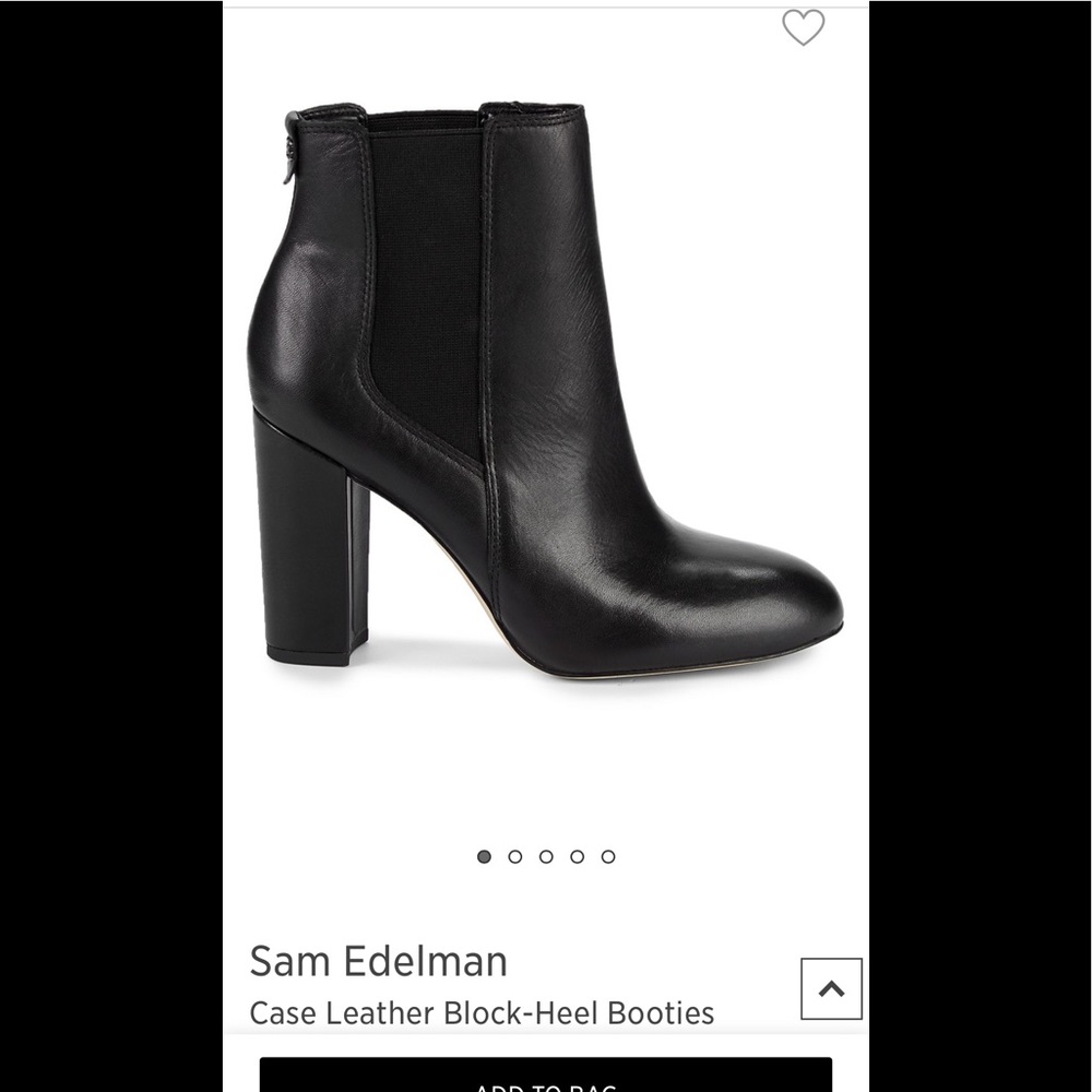 Sam Edelman Case Leather Block-Heel Booties